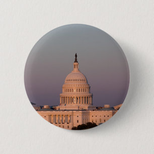 Badge Rond 5 Cm Capitol des USA au bouton de crépuscule