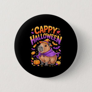 Badge Rond 5 Cm Cappy Halloween Capybara Sorcière