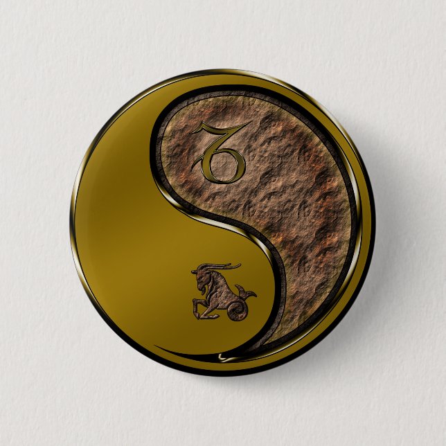 Badge Rond 5 Cm Capricorne (Devant)