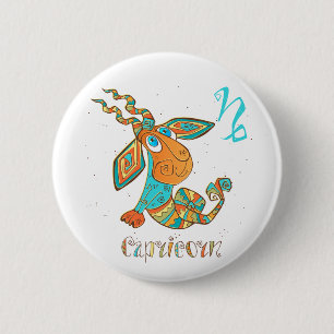 Badge Rond 5 Cm Capricorne du cancer mou
