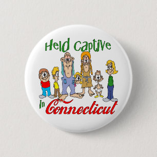 Badge Rond 5 Cm Captif tenu dans le Connecticut