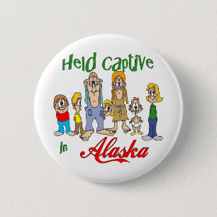 Badge Rond 5 Cm Captif tenu en Alaska
