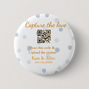 Badge Rond 5 Cm Capturer l'amour ajouter QR numérisation télécharg