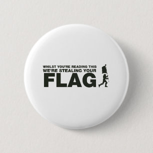 Badge Rond 5 Cm Capturez Le Drapeau - Joueur, Jeu, Jeux Vidéo
