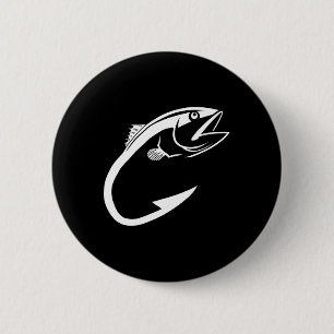 Badge Rond 5 Cm Capuchon de thon minimaliste pêcheur homme pêcheur