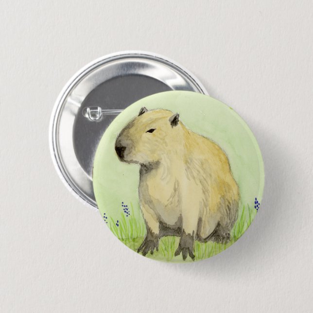 Badge Rond 5 Cm Capybara (Devant & derrière)