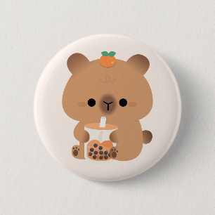 Badge Rond 5 Cm Capybara Boba