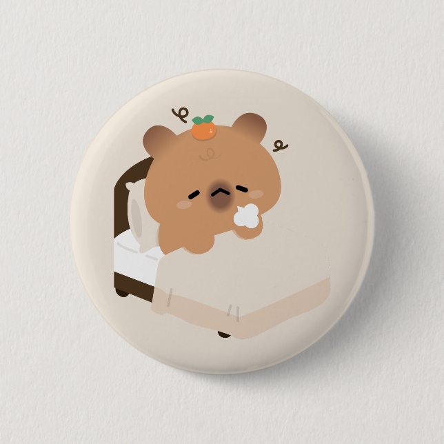 Badge Rond 5 Cm Capybara mignon (Devant)