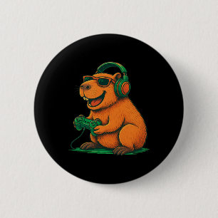 Badge Rond 5 Cm Capyra Vidéo Drôle De Jeu De Jeu Vidéo Amateur D'a