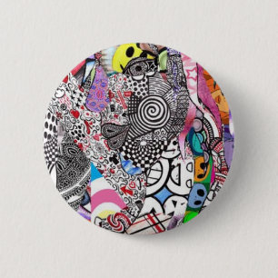 Badge Rond 5 Cm caractère aléatoire fou