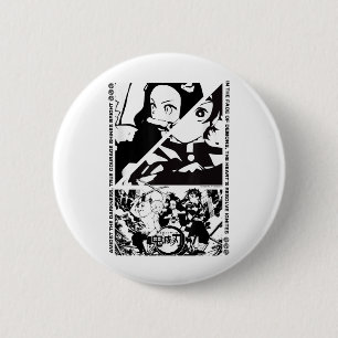 Badge Rond 5 Cm Caractères de calque de démon de l'année - Scène d
