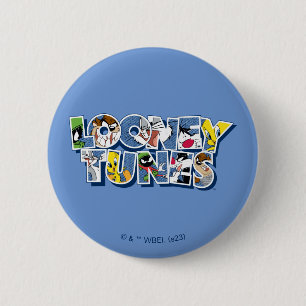Badge Rond 5 Cm Caractères LOONEY TUNES™ en lettres