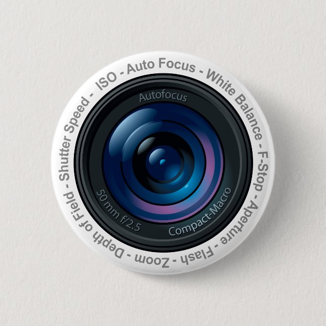 Badge Rond 5 Cm Caractéristique de DSLR (Devant)
