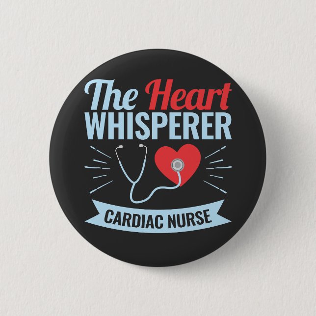 Badge Rond 5 Cm Cardiac Infirmière du coeur Whisperer (Devant)