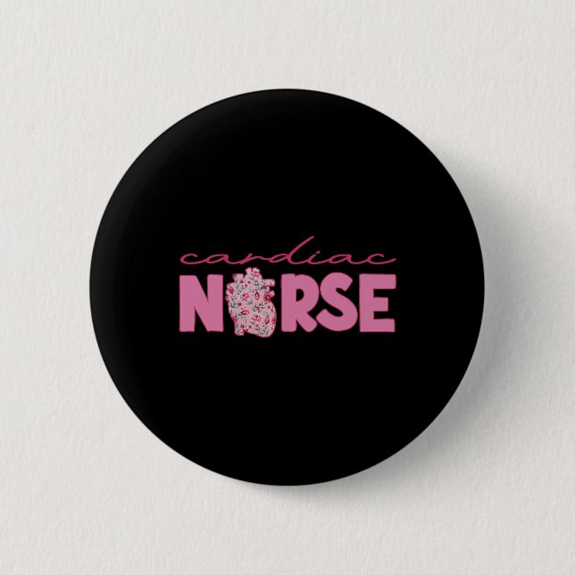 Badge Rond 5 Cm Cardiac Nurse Valentine's Day Valentine Cardiologi (Devant)
