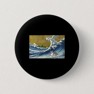 Badge Rond 5 Cm Cardigan drôle rétro vintage vague de surf Merle C