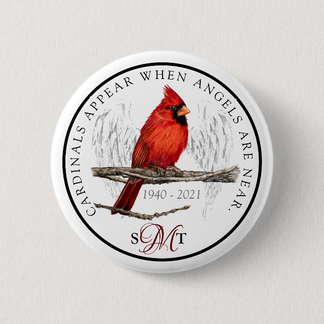 Badge Rond 5 Cm Cardinal commémoratif fait sur commande et anges (Devant)