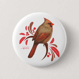 Badge Rond 5 Cm Cardinal-Femme