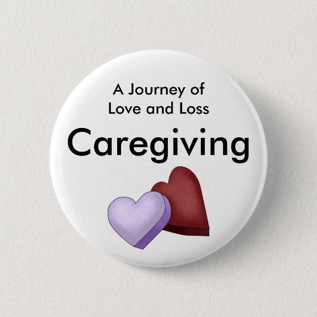 Badge Rond 5 Cm Caregiving, un voyage de l'amour et du bouton de (Devant)