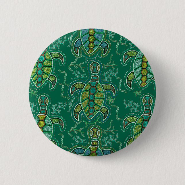 Badge Rond 5 Cm Caribbean Tortuga (Devant)