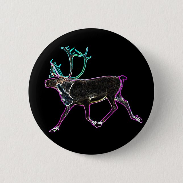 Badge Rond 5 Cm Caribou électrique (Devant)