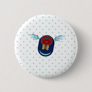 Badge Rond 5 Cm Caricature à chaussures à ailes mûres