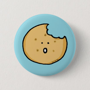 Badge Rond 5 Cm Caricature amusante de biscuits avec une pointe