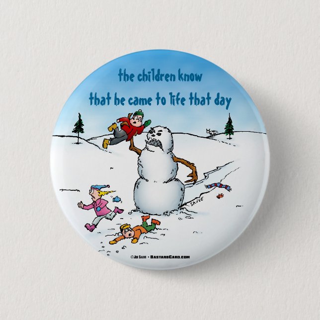 Badge Rond 5 Cm Caricature amusante du tueur Snowman (Devant)
