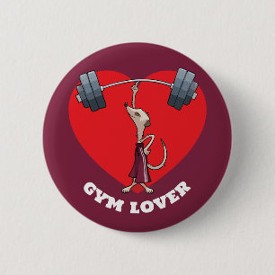 Badge Rond 5 Cm Caricature amusante pour musculation Meerkat Gym L