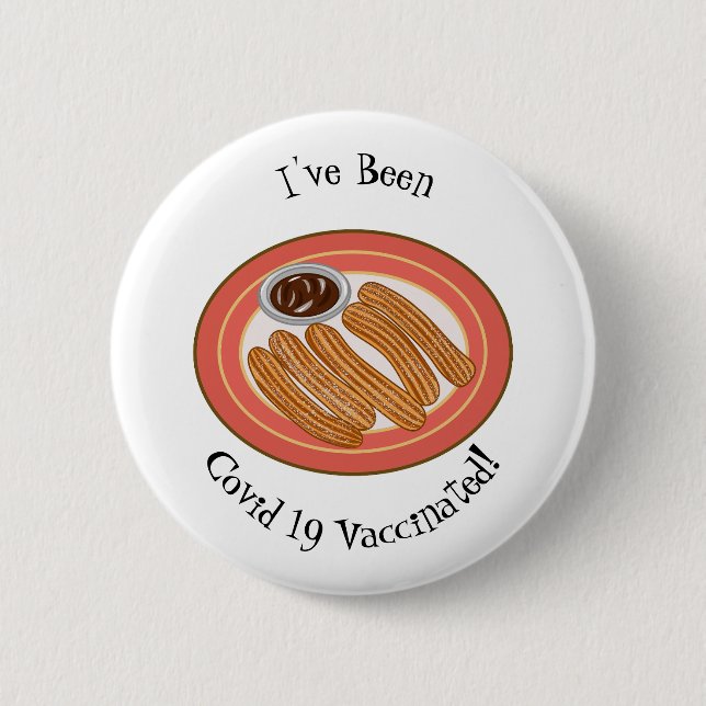 Badge Rond 5 Cm Caricature de Churro (Devant)