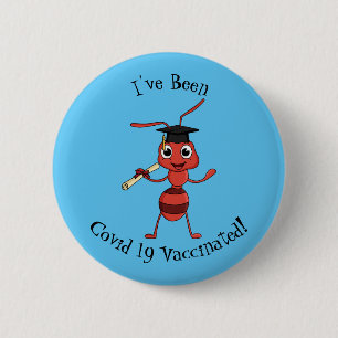 Badge Rond 5 Cm Caricature de fourmi rouge joyeux