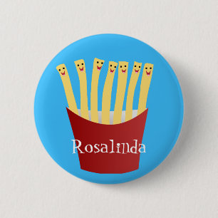 Badge Rond 5 Cm Caricature de frites Cute kawaii fast food