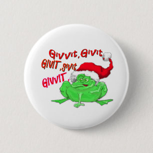 Badge Rond 5 Cm Caricature de grenouille avec grenouille santa hat