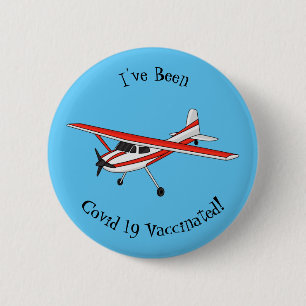 Badge Rond 5 Cm Caricature de l'avion à train de vélo