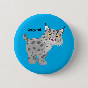 Badge Rond 5 Cm Caricature de lynx de lynx de lynx