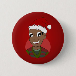 Badge Rond 5 Cm Caricature de Noël