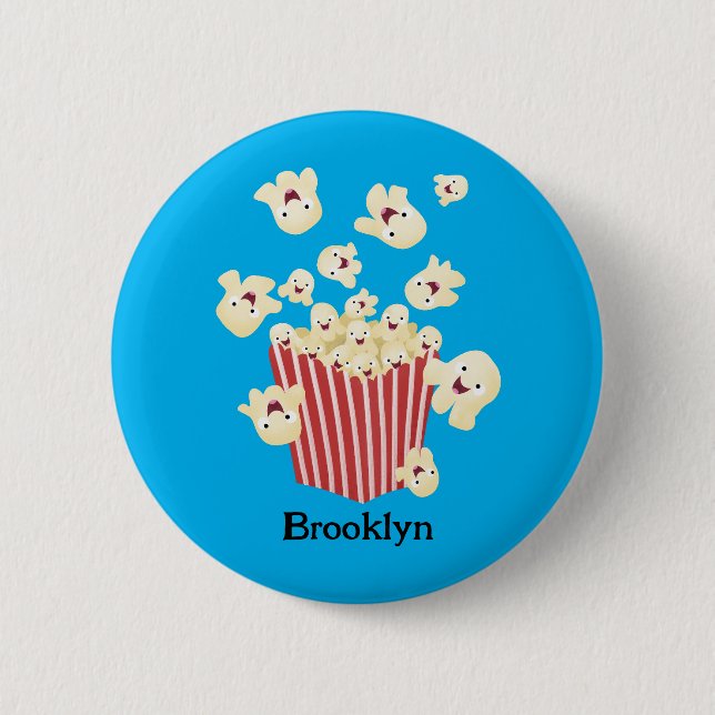 Badge Rond 5 Cm Caricature de pop-corn drôles (Devant)