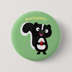 Badge Rond 5 Cm Caricature de skunk jote happy