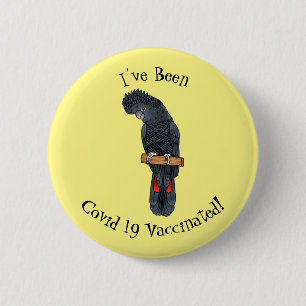 Badge Rond 5 Cm Caricature d'oiseau à queue rouge