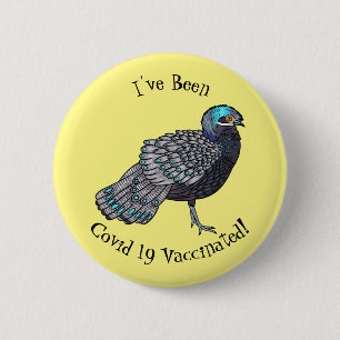 Badge Rond 5 Cm Caricature d'oiseau de faisan paon de Bornéo