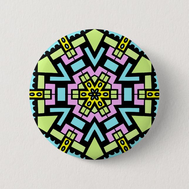 Badge Rond 5 Cm Caricature Kaleidoscope (Devant)