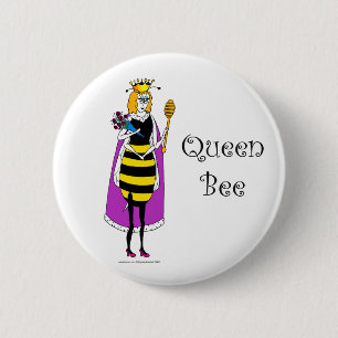 Badge Rond 5 Cm Caricature mignonne Queen Bee
