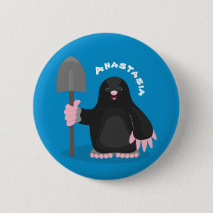 Badge Rond 5 Cm Caricature mole joyeux