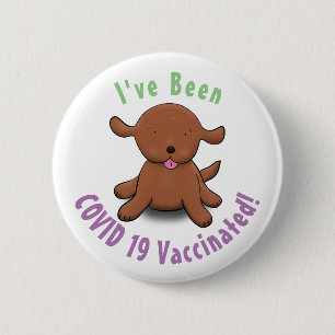 Badge Rond 5 Cm Caricature pour chien de chiot joyeux