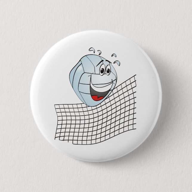 Badge Rond 5 Cm Caricature volleyball (Devant)