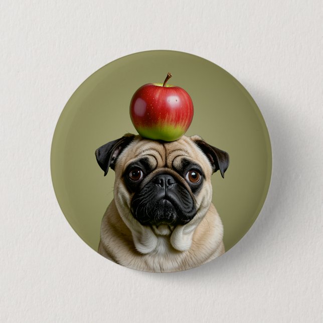 Badge Rond 5 Cm Carlin Apple (Devant)