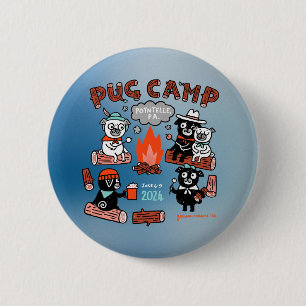 Badge Rond 5 Cm Carlin Camp 2024 Pin - Ombre