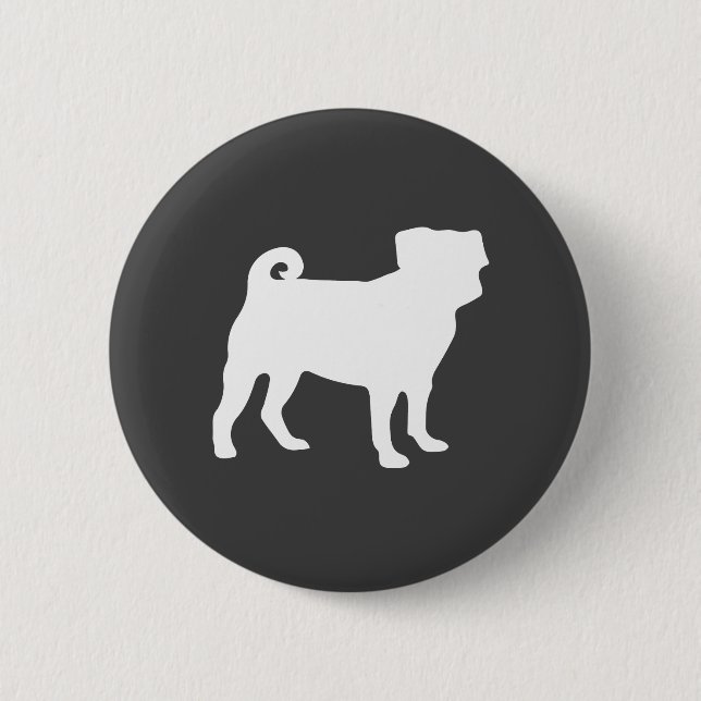 Badge Rond 5 Cm Carlin Chien Baby shower Thème Chien Chiot Neutre  (Devant)