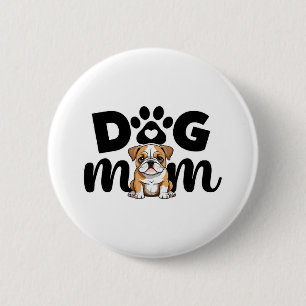 Badge Rond 5 Cm Carlin Chien Chien Chien Mère Amoureux des chiens