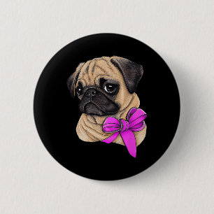 Badge Rond 5 Cm Carlin de sensibilisation au cancer du sein Mois d